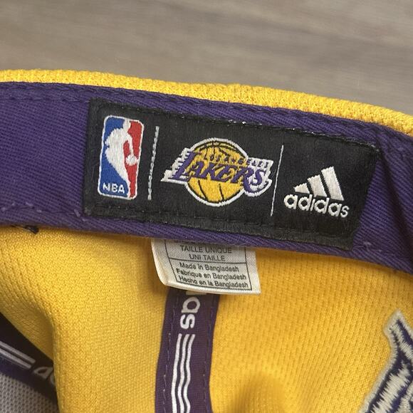 RARE Deluxe adidas™ Los Angeles Lakers Hat 2015 BasketBall Adjustable Snapback - Picture 9 of 11